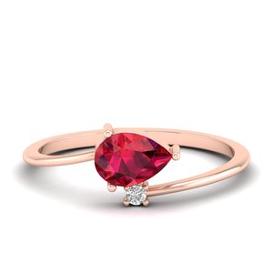 Anillo de Plata de Ley 925 con Moissanita de Corte Pera de 0.75 Quilates y Gema de Rubí, Precio de Fábrica REYES, Anillos de Regalo - Product Image 6