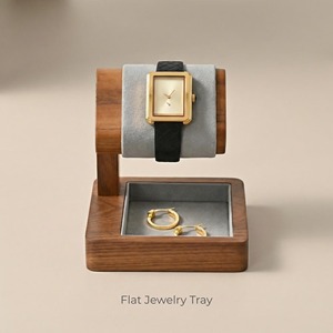 Premium Wooden Watch And Jewelry Organizer Stand With Tray For Watches <b>Bracelets</b> Rings And Accessories Display From India - Product Image 3