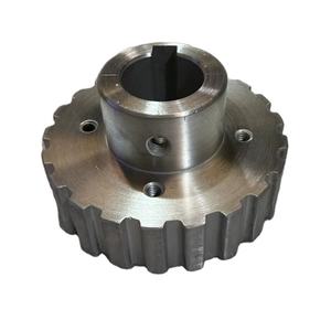 พูลเลย์ไทม์มิ่ง 21T T10 AT10 AT5 AT20 HTD สำหรับสายพานกว้าง 15 มม. แบบมีกุญแจล็อคเพลา วัสดุเหล็ก พร้อมหน้าแปลนเคลือบดำ EN8 - Product Image 3