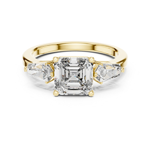 แหวนหมั้นเพชรทรง Asscher และ Kite เพาะเลี้ยงในห้องปฏิบัติการ ทองคำโรสโกลด์ 14K สำหรับผู้หญิง |   เพชรที่เพิ่งเพาะเลี้ยง - Product Image 6