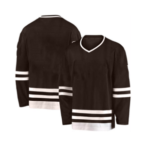 Maillot de hockey sur glace pour homme à col en V, manches longues, noir rayé, polyester, coupe classique, toutes saisons, vêtements respirants - Product Image 5