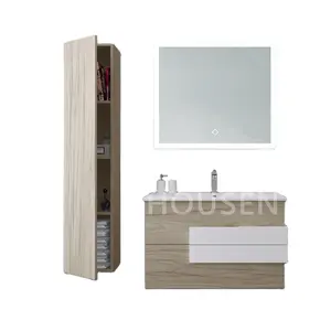 Housen High Quality Wall Mounted Bathroom Cabinet Bathroom Vanity with Ceramic Square Modern Ceramic Countertop Mobile Bagno