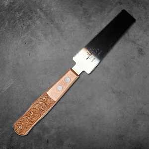 Couteau de chef de cuisine, couteau à boucher en bois de santal sanglant et bois de rose birman, manche en bois massif en forme de tête de poisson, pour gaucher - Product Image 3