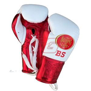 นวมชกมวยสีขาวแดง NBNL สำหรับฝึกซ้อมและต่อยมวย |   หนังแท้ |   ถุงมือต่อสู้สำหรับมืออาชีพ |   โลโก้แบบกำหนดเองของ OEM - Product Image 1