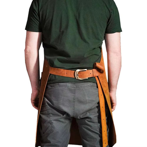 Tablier de travail en cuir unisexe de haute qualité, respirant, fait main, confortable et résistant, avec poches, pour chef et boucher - Product Image 3