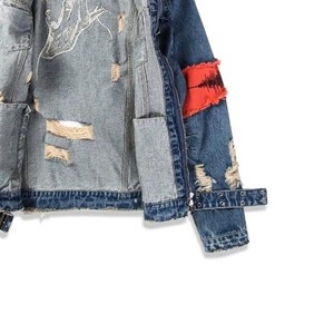 OEM Custom Men's <b>Denim</b> Jacket Vintage Washed Cotton Jean <b>Coat</b> Eco-Friendly Breathable Quick Dry Wholesale Streetwear Casual - Product Image 4