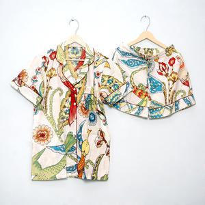 Conjunto de Pijama de Manga Corta con Cuello en V y Cordón Ajustable para Mujer, Romántico y de Lujo, Talla Grande, 100% Algodón, Transpirable y de Secado Rápido - Product Image 2