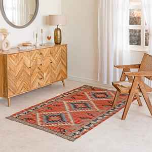 Tapis durables et faciles à nettoyer, tapis kilim en jute et laine tissés à la main sur mesure pour salon, chambre et bureau - Product Image 1