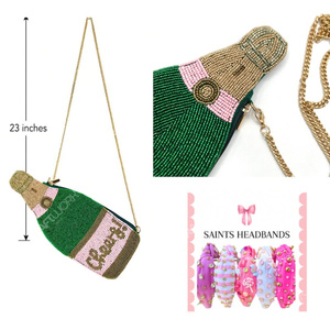 Pochette artisanale perlée en forme de bouteille de champagne pour femme, sac de soirée fantaisie avec chaîne, sac à main de soirée, fournisseur OEM - Product Image 2