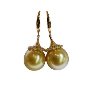 925 Sterling Silver Fine <b>Dangle</b> <b>Earrings</b> Light Version Natural <b>Pearl</b> Classic Water Bucket Universal Versatile 11-12mm - Product Image 5