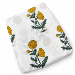 Tissu en coton peigné léger fait main jaune Pinksa Fashion, motif floral tissé, 90 GSM, 60S/60S, largeur 43/44 pouces, Rajasthan, pour bébés et enfants - Product Image 6
