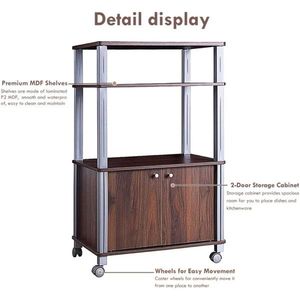 Walnut Multi-Functional Kitchen Storage Rack for Kitchen Islands & Carts - Product Image 2