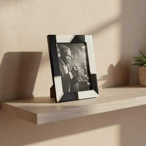 Velloria Contemporary <b>Resin</b> Frame Exclusive Handmade Abstract Picture Display with Elegant Monochrome Inlay Pattern, Custom - Product Image 3
