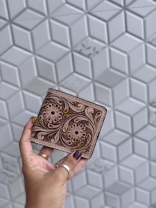 Hot Sale New Genuine Leather Men's <b>Wallet</b> Hand Tool Leather RFID Blocking Cash & <b>Card</b> <b>Holder</b> <b>Wallet</b> Brown Short Length Daily Use - Product Image 1