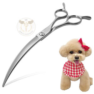 Ciseaux de toilettage incurvés pour animaux de compagnie, 6,69 pouces, pointes arrondies, pour la coupe des poils du visage et des pattes des chiens et des chats, pour droitiers et gauchers - Product Image 3