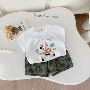 Vêtements pour garçons de haute qualité, t-shirt à imprimé cartoon, manches courtes, coton respirant, vêtements décontractés d'été, vêtements pour tout-petits - Product Image 4