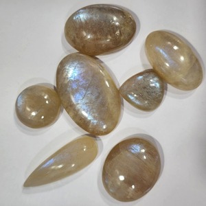 Pierres précieuses en pierre de lune africaine naturelle de haute qualité, finement polies, de formes variées, pour la fabrication de bijoux, matériau en cristal de diamant - Product Image 2