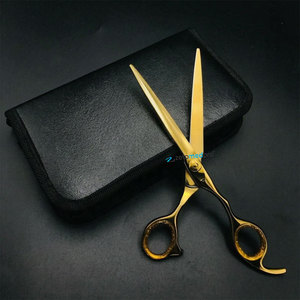 Ciseaux de barbier professionnels plaqués or, en acier inoxydable, ciseaux de beauté pour cheveux, ciseaux de barbier personnalisés avec nom de marque - Product Image 4