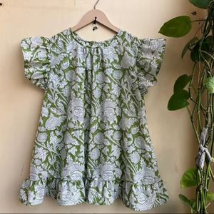 Blusa de algodón floral informal para mujer, estampada a mano, con bordado, top corto hecho a mano, precio de fábrica, gran venta. - Product Image 1