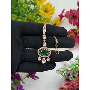 Tanvi Moissanite Mang Tika-Brass Indian Ethnic Artificial Jewellery for Casual Wear - Product Image 2