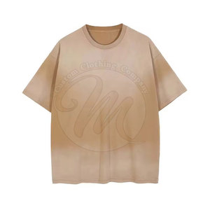 T-shirt classique effet délavé au soleil 100% coton T-shirt effet délavé au soleil Tissu lisse T-shirt effet délavé au soleil - Product Image 4
