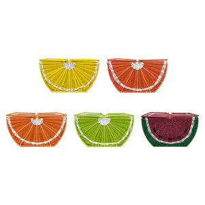 Colorful Plastic Rattan Handheld <b>Woven</b> <b>Basket</b> for Home Decor and Storage - Product Image 6