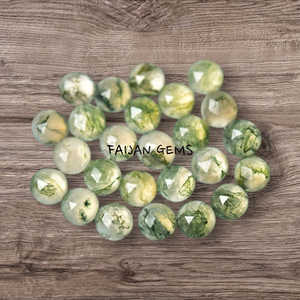AAA musgo ágata facetada media luna forma piedras preciosas joyería fabricación suelta tallada a mano musgo ágata tallado para hacer piedra - Product Image 2