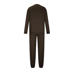 <b>Men</b> <b>Purple</b> Solid Hooded Tracksuit Set Full Sleeve Casual Sweatshirt Pants Regular Fit Midweight Cotton Autumn Wear - Product Image 4