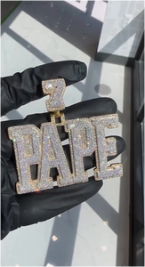 Joyería Hip Hop para Hombre, Colgante Personalizado con Letras, Plata de Ley 925, Diamante Moissanita VVS, Número, Nombre, Inicial, Logotipo - Product Image 2