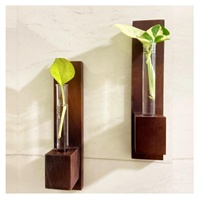 Lot de 2 supports muraux modernes en bois écologiques pour plantes, pour la décoration du salon/bureau, avec ruban adhésif double face lavable