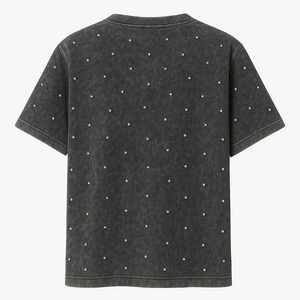 Camiseta de Moda para Hombre con Pedrería, Top Casual Elegante de Manga Corta, Cómoda y a la Moda, Venta al por Mayor, Personalizable, 100% Algodón Tejido - Product Image 5