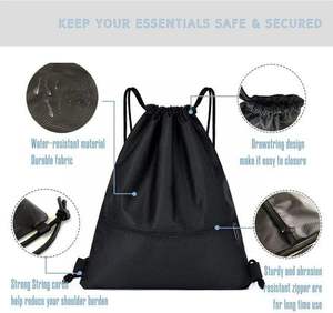 Sac à dos à cordon de serrage écologique en polyester de taille moyenne pour voyages, fêtes, camping, sports, gym, yoga – Offres promotionnelles - Product Image 2