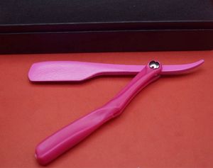 Pink <b>Single</b> <b>Blade</b> Safety <b>Razor</b> ABS Plastic Handle Stainless Steel <b>Blade</b> Reusable Manual Shaving Tool For Bikini Grooming Female - Product Image 2