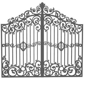 Custom Iron Courtyard Gate for Luxury Villas, Decorative Wrought Iron Entry Gate with Heavy Duty Steel and Powder Coated Finish - Product Image 2