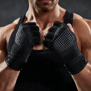 Guantes de Neopreno para Levantamiento de Pesas, Soporte para Muñeca, Guantes de Entrenamiento de Neopreno Resistentes, Guantes de Medio Dedo para Dominadas, Unisex - Product Image 4