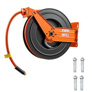 Avvolgitubo Automatico per Aria Compressa in PVC da 3/4 Pollici x 50 Piedi, Pressione Massima 300 PSI, Componenti per Sistemi HVAC con Tubo di Alimentazione da 5 Piedi, Tubi Retrattili per Compressore d'Aria - Product Image 1