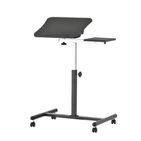 Chariot de bureau pour ordinateur portable pliable et réglable, écologique, avec cadre métallique et roulettes, pour usage domestique ou professionnel