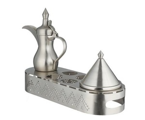 Elegant Look Ramadan Theme Coffee <b>Pot</b> Dallah Coffee <b>Pot</b> <b>Set</b> with Serving Tray, <b>Pot</b> and Lid Metal <b>Tea</b> Maker Middle East Design - Product Image 1