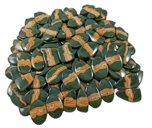 Par de Cabujones de Jaspe Oceánico Natural – Colgantes de Piedras Preciosas de Cristal Verde y Amarillo, Formas Mixtas, Piedras Sueltas para Joyería, W - Product Image 6