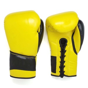 Gants de boxe en cuir véritable fabriqués en usine, à lacets, avec rembourrage épais, pour entraînement de combat MMA et boxe - Product Image 5