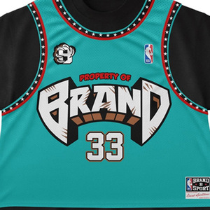 Brand Sport <b>Men's</b> Regular Fit Teal Basketball Jersey Short Sleeve Printed Street Style <b>Turtleneck</b> 33 100% Cotton Anti-Wrinkle - Product Image 5