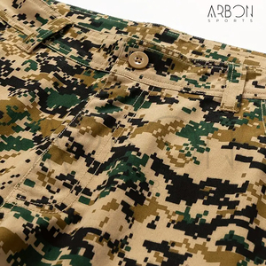บริการ OEM ODM กางเกงขาสั้นคาร์โก้ผ้าแคนวาสสำหรับผู้ชาย น้ำหนักเบา ระบายอากาศได้ดี ราคาสมเหตุสมผล เหมาะสำหรับเดินป่าลายพราง มีกระเป๋าหลายช่อง - Product Image 3