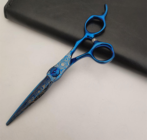 Juego de Tijeras de Peluquería Profesionales de Acero Inoxidable con Diseño Azul - Product Image 5