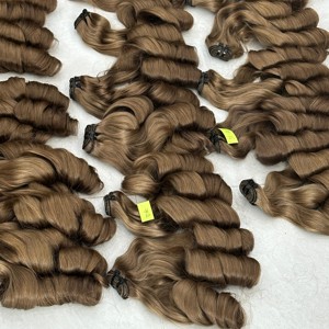 Extensiones de Cabello Humano Vietnamita Virgen, Doble Trama, Súper Doble Estirado, Color Marrón Miel, Rizos Funmi Voluminosos, para Tejido y Pelucas - Product Image 2