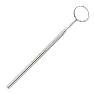 ENGR TRADERS CO Miroir buccal dentaire avec manche en acier inoxydable, poignée moletée, instrument chirurgical manuel professionnel, Classe I, argent - Product Image 1