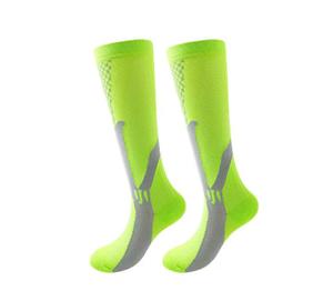 Chaussettes de compression sportives pour hommes, hauteur genou, respirantes, en polyamide tricoté, antidérapantes, fines, pour l'été - Product Image 3