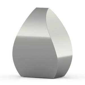 Urne funéraire en métal brossé, forme goutte d'eau conique avec base plate pour cendres, pour cérémonie commémorative et souvenir - Product Image 3