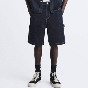 Custom Men's Snow Wash Acid Wash Denim Cargo <b>Shorts</b> High Waist Breathable Hip Hop Style 100% Cotton <b>Woven</b> Fabric Summer - Product Image 3