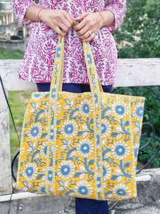 Bolso Tote de Algodón Acolchado de Color Sólido, Hecho a Mano, Ligero, Ecológico, Reutilizable, para Compras y Viajes, Estilo Vintage, Abierto, para Mujer - Product Image 2