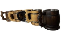 Tasse de bière en bois Viking faite à la main | Boire comme un vrai Viking avec un design rétro/